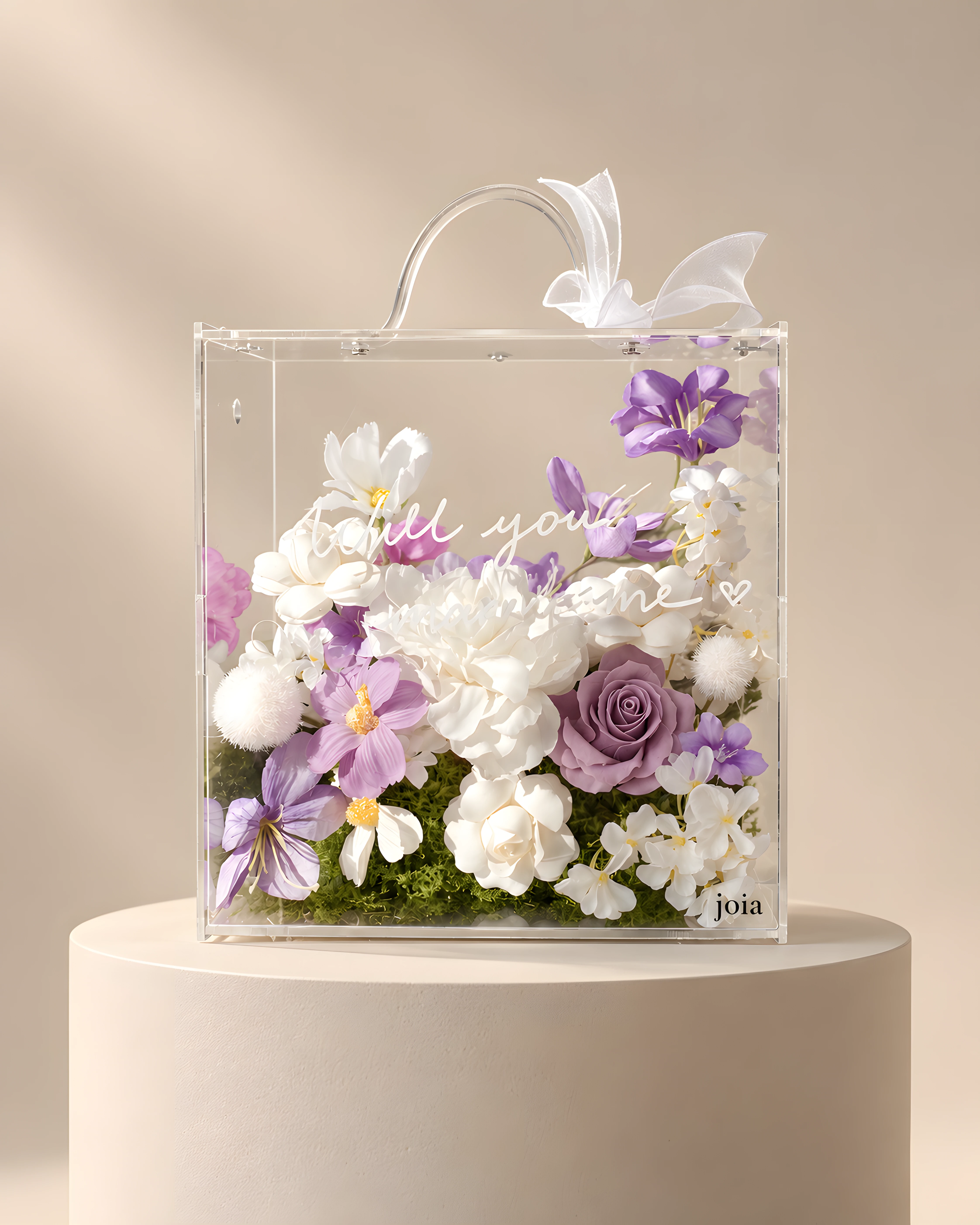 JOIA Purple / White flower box